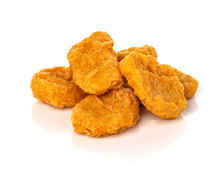 Fried Chicken Nuggets Isolated On White Background