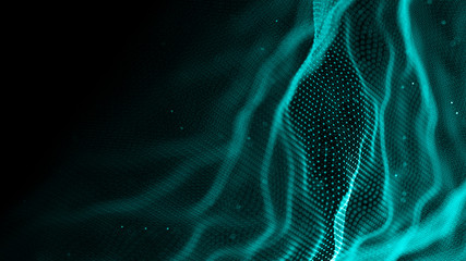 Wall Mural - data technology background. abstract background. connecting dots and lines on dark background. 3d re