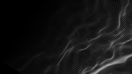 Fototapete - Data technology background. Abstract background. Connecting dots and lines on dark background. 3D rendering. 4k.