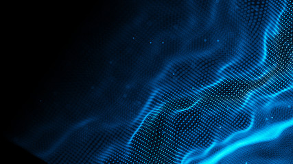 data technology background. abstract background. connecting dots and lines on dark background. 3d re