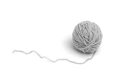 ball of yarn on white background