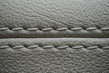 Wall Mural - Detailed image of a car leather pleats stitch work.