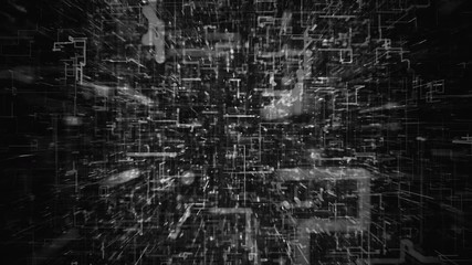 4K Futuristic Network Growth. Seamless Loop