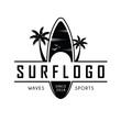 Surfing logo and emblems for Surf Club or shop Logo Design Inspiration Vector 