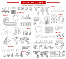 Poster - Infographic chart and graphs sketches
