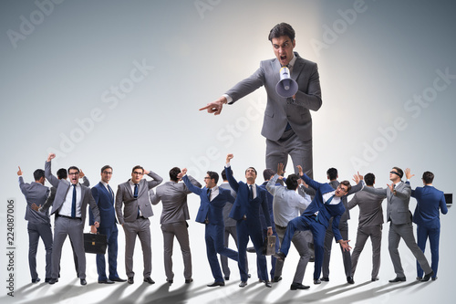 Fotomural Concept of angry boss yelling with loudspeaker