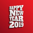 © sweetjinkz - Happy new 2019 year. Greetings card. Colorful design. Vector illustration.
