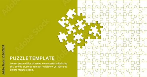Fotografía Jigsaw puzzle background with white pieces