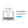 © Ihor - Website development concept. Website or landing page template on computer display. .Blogging or content create concept. Vector illustration
