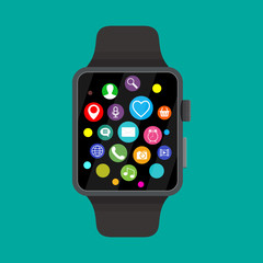 Smart watch with icons,