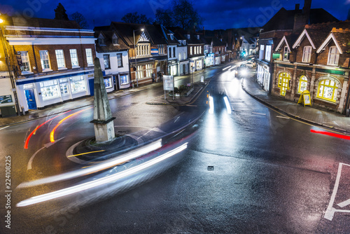Marlow at night, uk roundabout, long exposure Tableau sur Toile