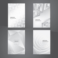Wall Mural - set of modern abstract creative design white gray backgrounds