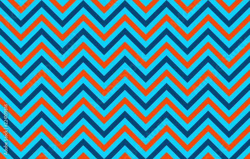 Eye Pleasing Abstract Chevron Lines In Orange Blue And Light Blue