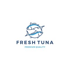 tuna fish logo emblem label seafood vector icon