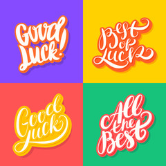 Wall Mural - good luck. all the best. best of luck. vector lettering.