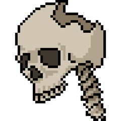 Canvas Print - vector pixel art skull