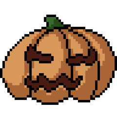 Canvas Print - vector pixel art halloween pumpkin