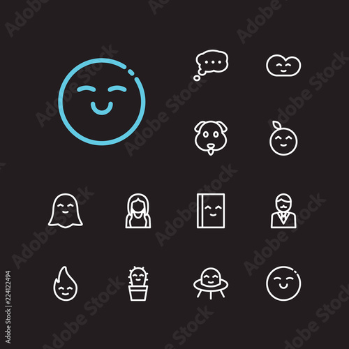 Emoji Icons Set Of Business Cartoon Alien Mascot And Face Happy Vector Sign Symbols Vector Illustration Of Person Emoticons Set For Logo Web Mobile Design Buy This Stock Vector And Explore