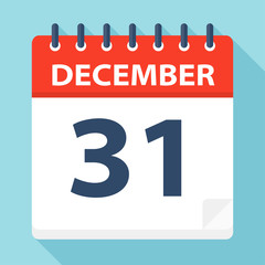 Wall Mural - December 31 - Calendar Icon