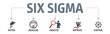 Lean six sigma concept vector illustration with text and related icons