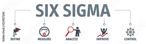 Lean six sigma concept vector illustration with text and related icons Poster Mural XXL