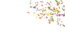 Candy Sprinkles Confetti On White Background