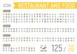 Food and restaurant icon set. Flat and linear