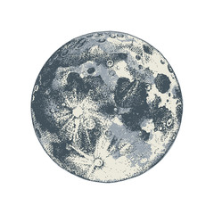 hand drawn moon