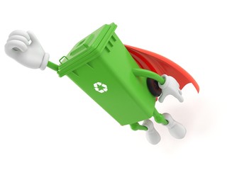 Poster - Dustbin character with hero cape