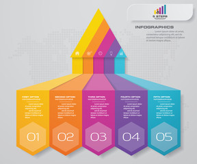 5 steps pyramid with free space for text on each level. infographics, presentations or advertising. EPS10.