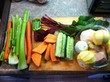 fresh vegetables food prepared on wooden cutting board for juicing