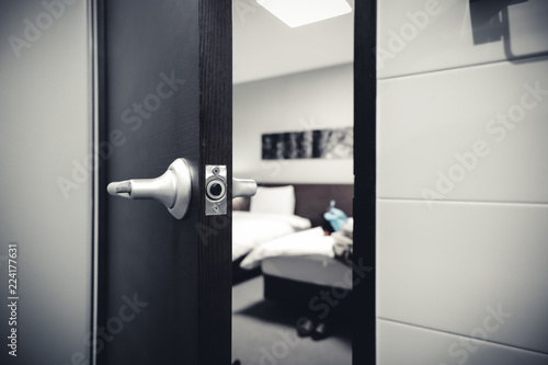 A Half Open Door Into Bedroom Interior As Background This A Half Open Door Into Bedroom Interior As Background