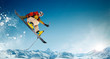 © Artur Didyk - Skiing. Jumping skier. Extreme winter sports.