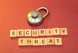 © stockyme - Security threat theme with lock on red background