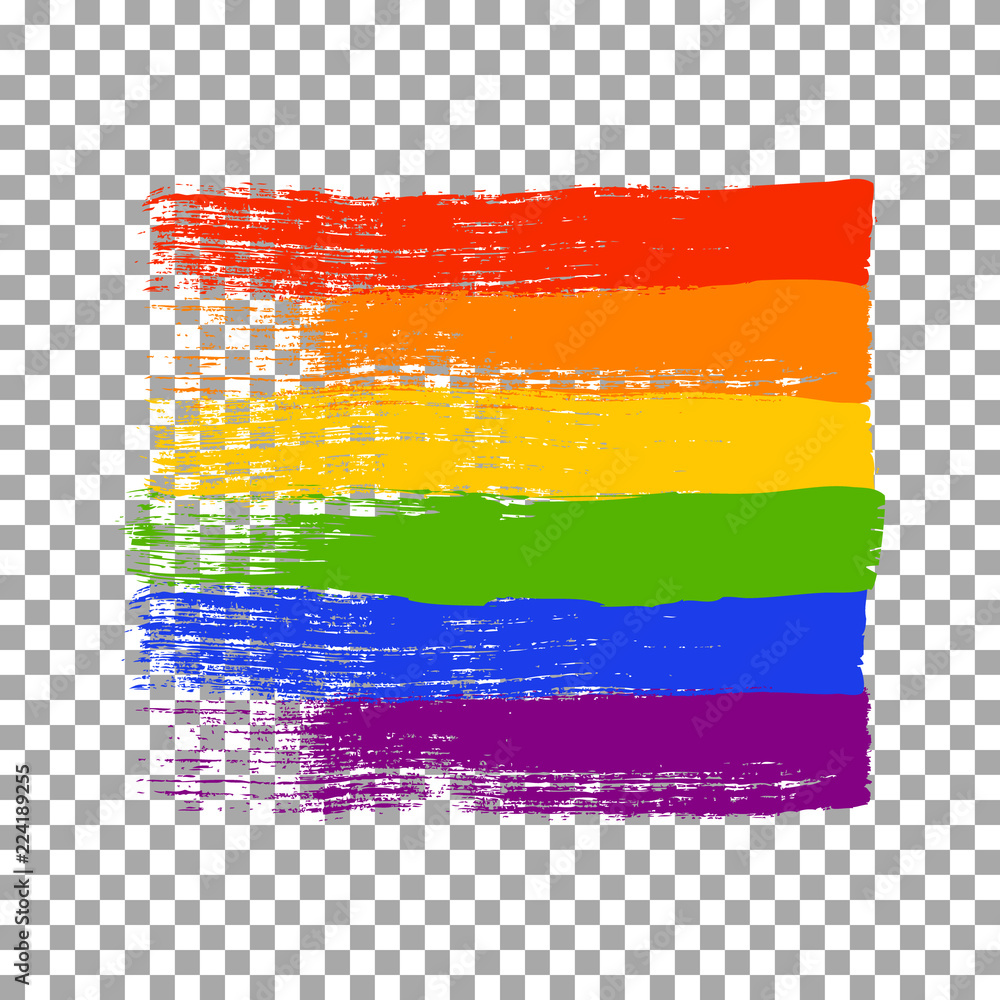 Brush strokes in LGBT flag colors isolated on transparent background ...