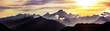 Leinwandbild Motiv Schweizer Berge bei Sonnenuntergang