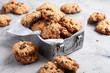 Oat cookies with cranberry and pecan