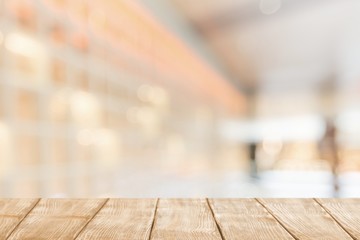 Worn table and blur with bokeh background