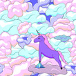 Unicorn and clouds illustration