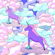 Unicorn and clouds illustration