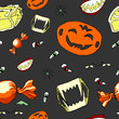 Illustration of Halloween pumpkin and sweet