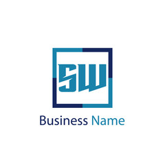 Initial Letter SW Logo Template Design