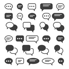Wall Mural - speech bubble icons. speak bubbles vector icon set, chat bubbling conversation, chatting text commen
