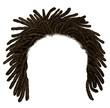 trendy african long  hair dreadlocks . 
realistic  3d . fashion beauty style .