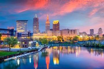 Fototapete - Cleveland, Ohio, USA Skyline