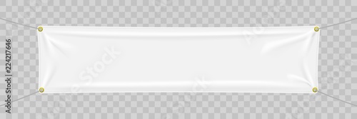 Fotomural White textile banner with folds