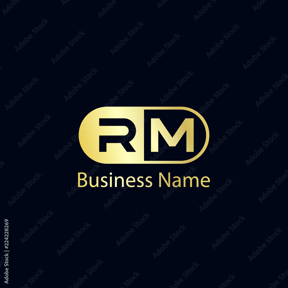 Rm Initials Example Initial Letter RM Logo Template Design Stock Vector | Adobe Stock