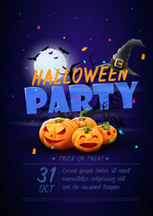 Halloween night party poster