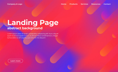 Leinwandbilder - Landing page template. Abstract background with gradient shapes. Colorful background for website