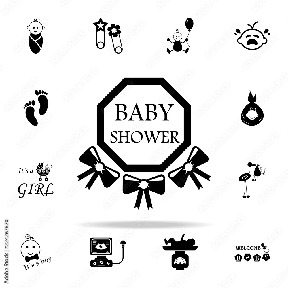 inscription baby shower icon. Baby icons universal set for web and mobile  Stock Vector | Adobe Stock, image size:1000x1000
